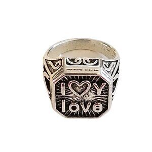 ❤️I Love You Bold Statement Men's Ring Size 10